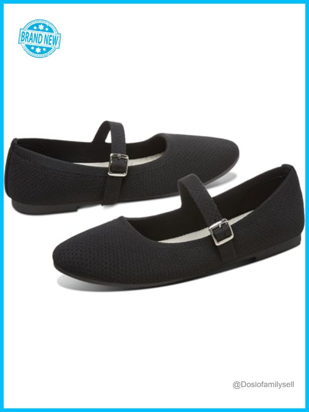 Knit Mary Jane Flats Breathable Mesh Strap Ballet Shoes Round Toe